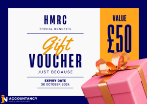 a present with a monetary voucher attached discussing tax free gifts for staff